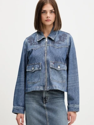 Tommy Jeans kurtka jeansowa kolor granatowy przejściowa DW0DW21553