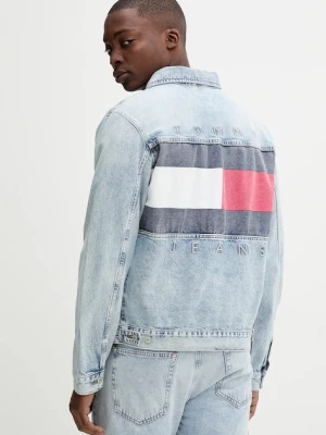 Tommy Jeans kurtka jeansowa kolor niebieski przejściowa DM0DM21242