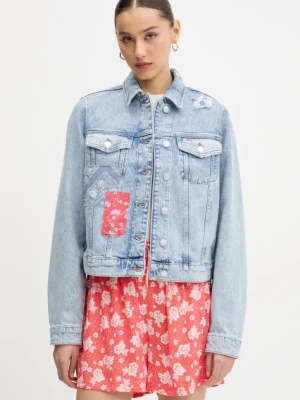 Tommy Jeans kurtka jeansowa kolor niebieski przejściowa DW0DW20116