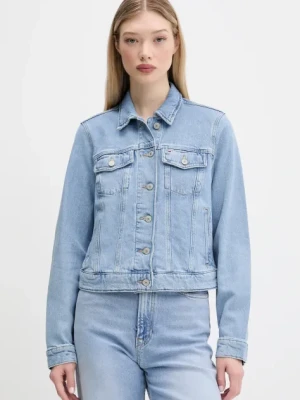 Tommy Jeans kurtka jeansowa kolor niebieski przejściowa DW0DW20123