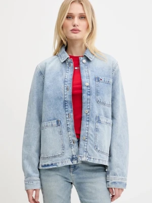 Zdjęcie produktu Tommy Jeans kurtka jeansowa kolor niebieski przejściowa DW0DW21411
