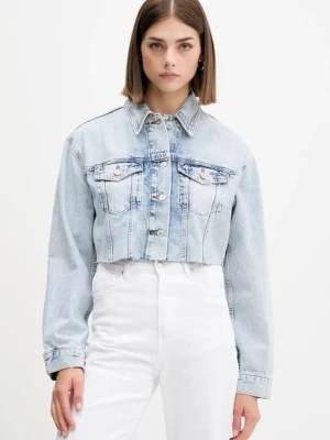 Tommy Jeans kurtka jeansowa kolor niebieski przejściowa oversize DW0DW21063