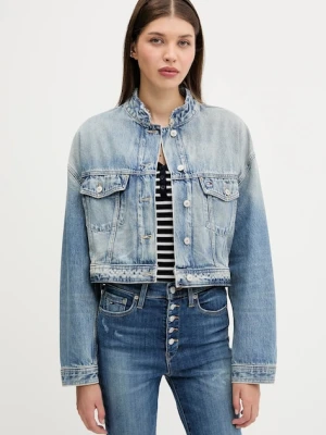 Tommy Jeans kurtka jeansowa kolor niebieski przejściowa oversize DW0DW21195