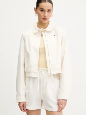 Tommy Jeans kurtka kolor beżowy przejściowa DW0DW20403