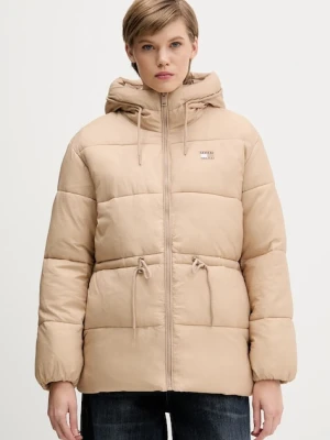 Tommy Jeans kurtka kolor beżowy zimowa oversize DW0DW21626
