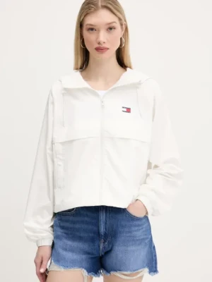 Tommy Jeans kurtka kolor biały przejściowa oversize DW0DW20672