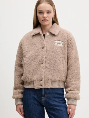 Tommy Jeans kurtka kolor brązowy zimowa DW0DW21666
