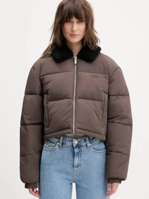 Tommy Jeans kurtka kolor brązowy zimowa DW0DW22049