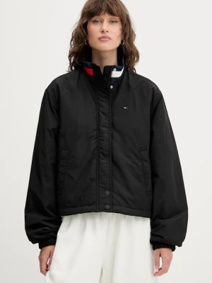 Tommy Jeans kurtka kolor czarny przejściowa oversize DW0DW21436