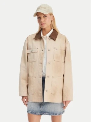 Tommy Jeans Kurtka koszulowa Distressed Chore DW0DW22599 Beżowy Relaxed Fit