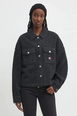 Tommy Jeans kurtka koszulowa kolor czarny oversize DW0DW18869