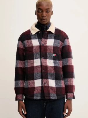 Tommy Jeans kurtka koszulowa kolor granatowy przejściowa oversize DM0DM22010