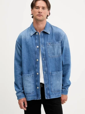 Tommy Jeans kurtka koszulowa kolor niebieski przejściowa DM0DM21241