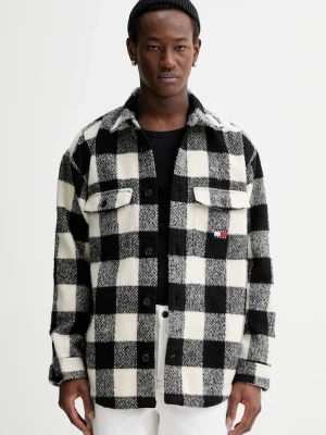 Tommy Jeans kurtka koszulowa męska kolor czarny przejściowa oversize DM0DM22013