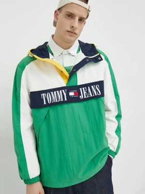 Tommy Jeans kurtka męska kolor zielony przejściowa oversize