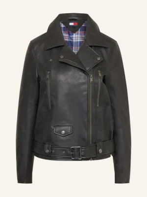 Tommy Jeans Kurtka Motocyklowa Imitująca Skórę schwarz