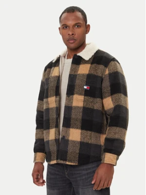 Tommy Jeans Kurtka przejściowa Check Teddy DM0DM22010 Beżowy Regular Fit