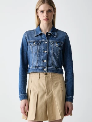 Tommy Jeans kurtka przejściowa damska jeansowa niebieski