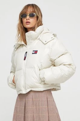 Tommy Jeans kurtka puchowa damska kolor beżowy zimowa DW0DW16572