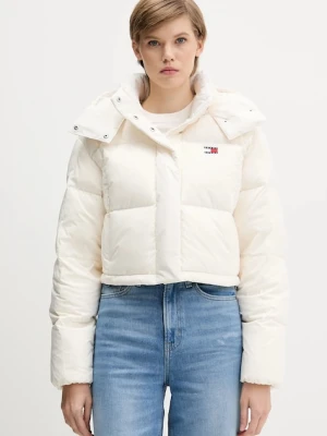 Tommy Jeans kurtka puchowa kolor beżowy zimowa oversize DW0DW21624