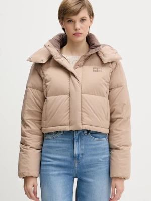 Tommy Jeans kurtka puchowa kolor beżowy zimowa oversize DW0DW21624