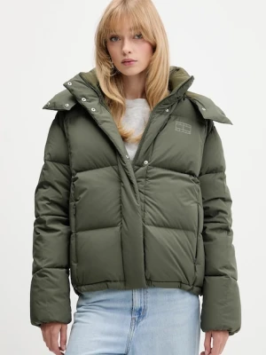 Tommy Jeans kurtka puchowa kolor zielony zimowa DW0DW21623