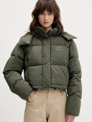 Tommy Jeans kurtka puchowa kolor zielony zimowa oversize DW0DW21624