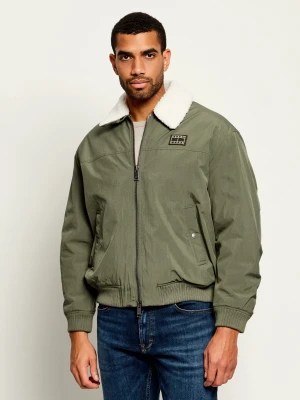 Tommy Jeans Kurtka | Relaxed fit | shearling zielony