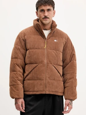 Tommy Jeans kurtka sztruksowa kolor brązowy zimowa DM0DM22031
