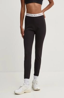 Tommy Jeans legginsy damskie kolor czarny gładkie DW0DW18748