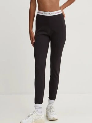 Tommy Jeans legginsy damskie kolor czarny gładkie DW0DW18748