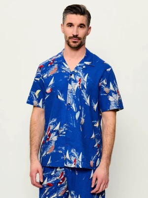 Tommy Jeans Lniana koszula | Regular Fit niebieski