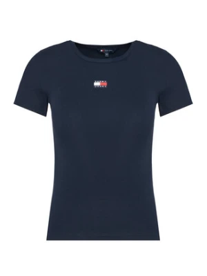 Tommy Jeans Longsleeve Badge DW0DW17881 Granatowy Slim Fit