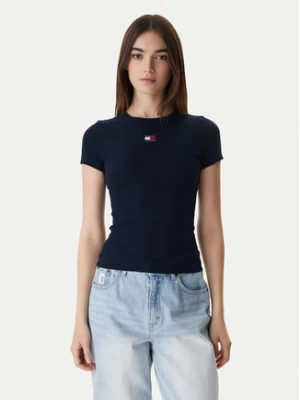 Tommy Jeans Longsleeve Badge DW0DW17881 Granatowy Slim Fit