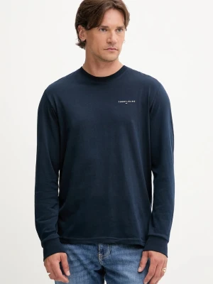 Tommy Jeans longsleeve bawełniany granatowy