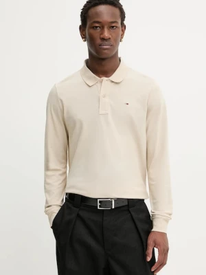 Tommy Jeans longsleeve bawełniany kolor beżowy gładki DM0DM20232