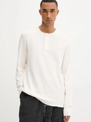 Tommy Jeans longsleeve bawełniany kolor beżowy gładki DM0DM21812