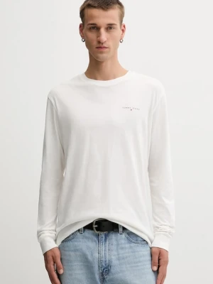Tommy Jeans longsleeve bawełniany kolor biały z nadrukiem DM0DM21594