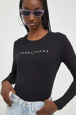 Tommy Jeans longsleeve bawełniany kolor czarny DW0DW17362