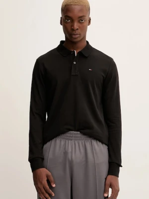 Tommy Jeans longsleeve bawełniany kolor czarny gładki DM0DM20232