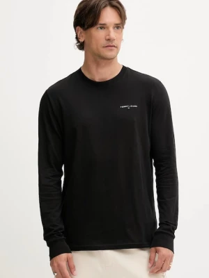 Tommy Jeans longsleeve bawełniany kolor czarny z nadrukiem DM0DM21594
