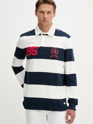 Tommy Jeans longsleeve bawełniany kolor granatowy wzorzysty DM0DM22074