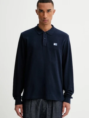 Tommy Jeans longsleeve bawełniany kolor granatowy z aplikacją DM0DM22125