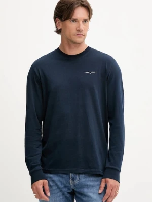 Tommy Jeans longsleeve bawełniany kolor granatowy z nadrukiem DM0DM21594