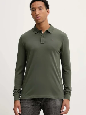 Tommy Jeans longsleeve bawełniany kolor zielony gładki DM0DM20232