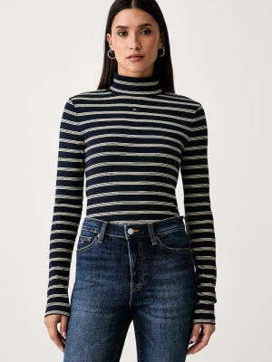 Tommy Jeans longsleeve damski bawełniany granatowy