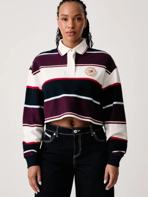 Tommy Jeans longsleeve damski bawełniany granatowy