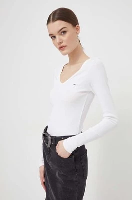 Tommy Jeans longsleeve damski kolor biały DW0DW17990