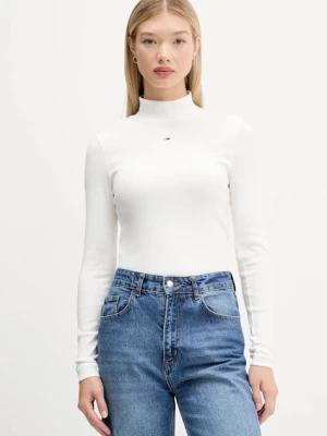 Tommy Jeans longsleeve damski kolor biały z półgolfem DW0DW19830