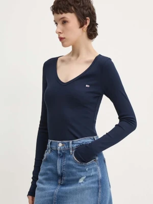 Tommy Jeans longsleeve damski kolor granatowy DW0DW17990